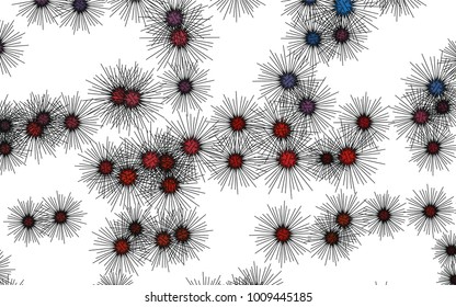 Light colored vector background with hedgehogs. Isolated sea urchins on white background. Abstract nature design for your business advert.
