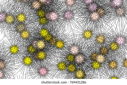 Light colored vector background with hedgehogs. Modern geometrical abstract illustration with sea urchins. The pattern can be used for wildlife ad, booklets.