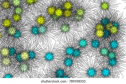 Light colored vector background with hedgehogs. Modern geometrical abstract illustration with sea urchins. Abstract nature design for your business advert.