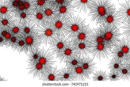 Light colored vector background with sea urchins. Glitter abstract layout with isolated sea urchins. Abstract nature design for your business advert.