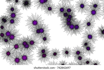 Light colored vector background with sea urchins. Glitter abstract layout with isolated sea urchins. The template can be used in natural magazines.