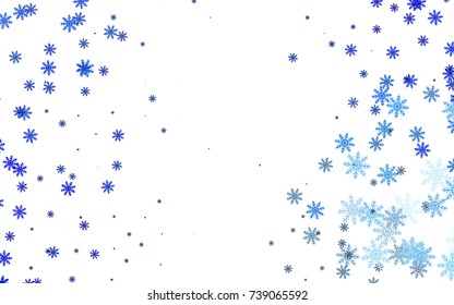 Light colored vector background with xmas snowflakes. Blurred decorative design in xmas style with snow. The pattern can be used for new year ad, booklets.