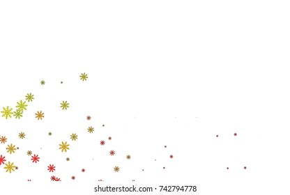 Light colored vector background with xmas snowflakes. Snow on blurred abstract background with gradient. The pattern can be used for new year leaflets.