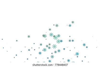 Light colored vector background with xmas snowflakes. Snow on blurred abstract background with gradient. The template can be used as a new year background.