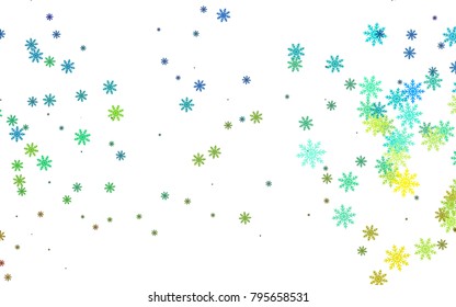 Light colored vector background with xmas snowflakes. Modern geometrical abstract illustration with crystals of ice. The pattern can be used for new year leaflets.