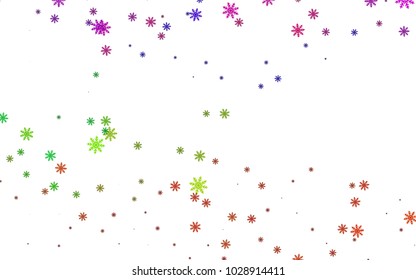 Light colored vector cover with beautiful snowflakes. Shining colored illustration with snow in christmas style. The pattern can be used for year new  websites.