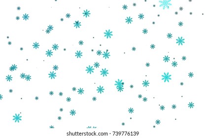 Light colored vector cover with beautiful snowflakes. Modern geometrical abstract illustration with crystals of ice. The pattern can be used for year new  websites.