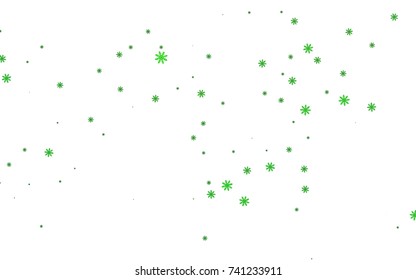 Light colored vector cover with beautiful snowflakes. Snow on blurred abstract background with gradient. The pattern can be used for new year leaflets.