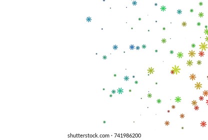 Light colored vector cover with beautiful snowflakes. Glitter abstract illustration with crystals of ice. The template can be used as a new year background.