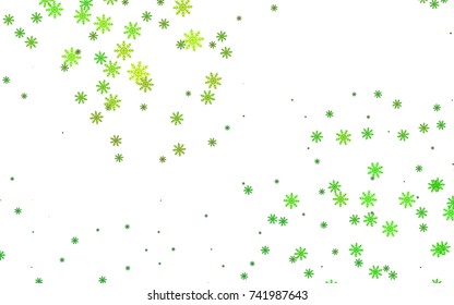 Light colored vector cover with beautiful snowflakes. Glitter abstract illustration with crystals of ice. The pattern can be used for new year leaflets.