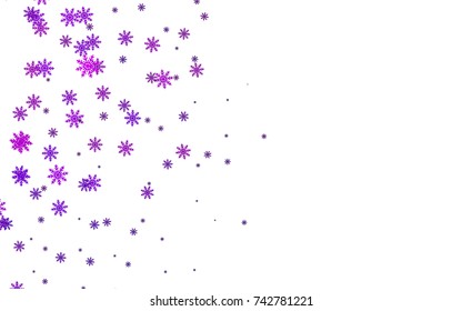 Light colored vector cover with beautiful snowflakes. Glitter abstract illustration with crystals of ice. The pattern can be used for new year leaflets.