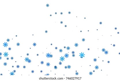 Light colored vector cover with beautiful snowflakes. Snow on blurred abstract background with gradient. The pattern can be used for year new  websites.