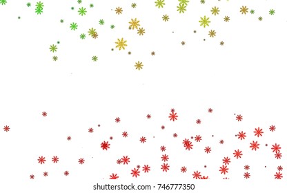 Light colored vector cover with beautiful snowflakes. Glitter abstract illustration with crystals of ice. The pattern can be used for new year ad, booklets.
