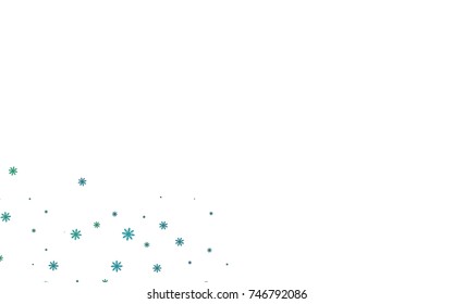 Light colored vector cover with beautiful snowflakes. Decorative shining illustration with snow on abstract template. The pattern can be used for new year ad, booklets.