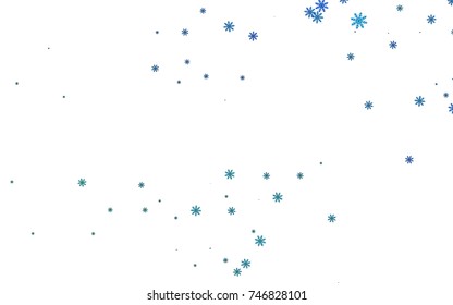 Light colored vector cover with beautiful snowflakes. Decorative shining illustration with snow on abstract template. The pattern can be used for new year ad, booklets.