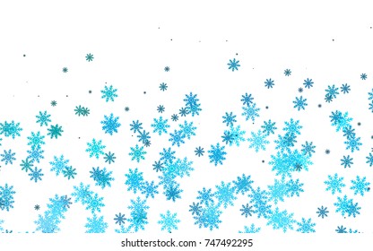 Light colored vector cover with beautiful snowflakes. Snow on blurred abstract background with gradient. The pattern can be used for year new  websites.