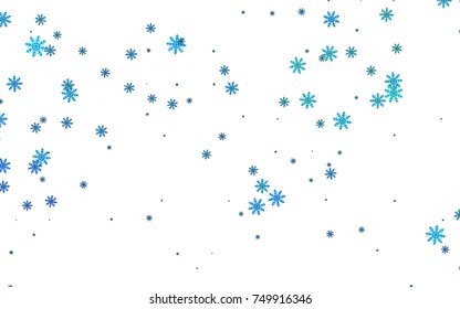 Light colored vector cover with beautiful snowflakes. Blurred decorative design in xmas style with snow. The pattern can be used for year new  websites.
