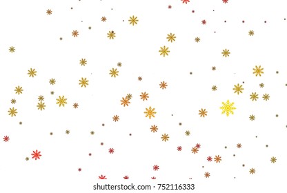Light colored vector cover with beautiful snowflakes. Shining colored illustration with snow in christmas style. The template can be used as a new year background.