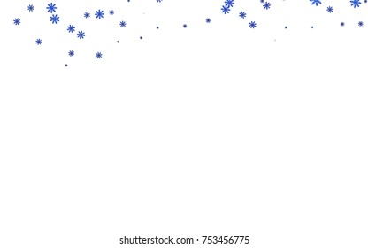 Light colored vector cover with beautiful snowflakes. Glitter abstract illustration with crystals of ice. New year design for your business advert.