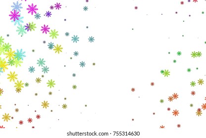 Light colored vector cover with beautiful snowflakes. Blurred decorative design in xmas style with snow. The pattern can be used for new year ad, booklets.