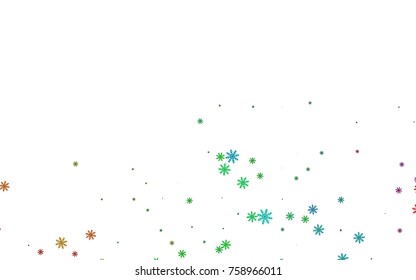 Light colored vector cover with beautiful snowflakes. Snow on blurred abstract background with gradient. New year design for your business advert.