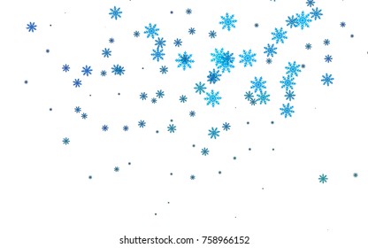 Light colored vector cover with beautiful snowflakes. Shining colored illustration with snow in christmas style. New year design for your ad, poster, banner.