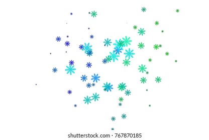 Light colored vector cover with beautiful snowflakes. Shining colored illustration with snow in christmas style. New year design for your business advert.