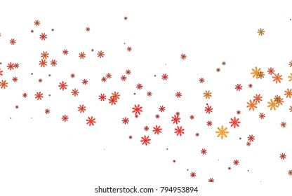 Light colored vector cover with beautiful snowflakes. Glitter abstract illustration with crystals of ice. New year design for your business advert.