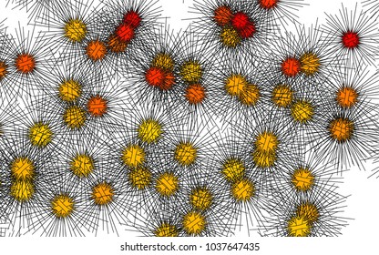Light colored vector cover with sea urchins. Modern geometrical abstract illustration with sea urchins. The template can be used in natural magazines.