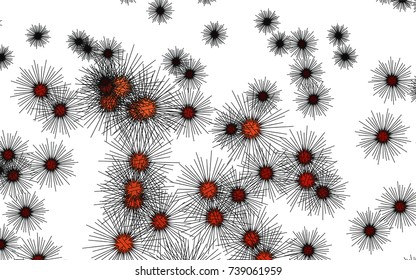 Light colored vector cover with sea urchins. Isolated sea urchins on white background. Abstract design of wildlife for your ad, poster, banner.