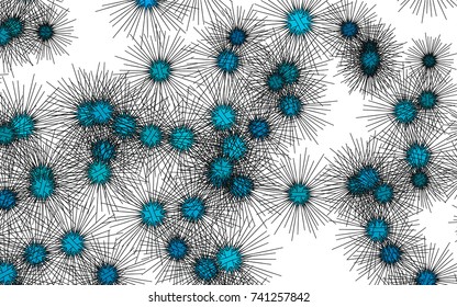 Light colored vector cover with sea urchins. Shining illustration of colored sea urchins on white background. Abstract nature design for your business advert.