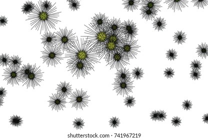 Light colored vector cover with sea urchins. Glitter abstract layout with isolated sea urchins. The pattern can be used for marine leaflets.