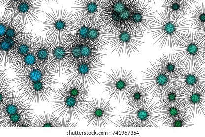 Light colored vector cover with sea urchins. Natural illustration with sea urchins on white background. The pattern can be used for marine leaflets.