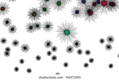 Light colored vector cover with sea urchins. Natural illustration with sea urchins on white background. The pattern can be used for websites of animals.