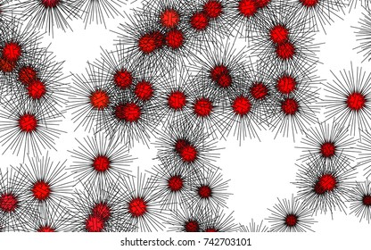 Light colored vector cover with sea urchins. Isolated sea urchins on white background. The pattern can be used for marine leaflets.