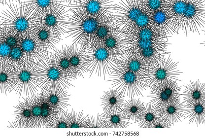 Light colored vector cover with sea urchins. Natural illustration with sea urchins on white background. Abstract design of wildlife for your ad, poster, banner.
