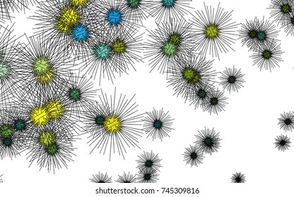 Light colored vector cover with sea urchins. Modern geometrical abstract illustration with sea urchins. The pattern can be used for websites of animals.