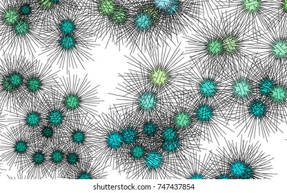 Light colored vector cover with sea urchins. Shining illustration of colored sea urchins on white background. The pattern can be used for websites of animals.