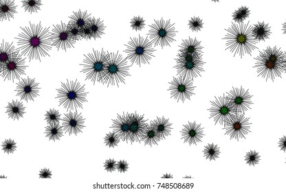Light colored vector cover with sea urchins. Shining illustration of colored sea urchins on white background. The pattern can be used for wildlife ad, booklets.