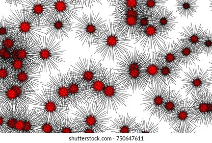 Light colored vector cover with sea urchins. Shining illustration of colored sea urchins on white background. The pattern can be used for websites of animals.