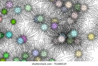 Light colored vector cover with sea urchins. Shining illustration of colored sea urchins on white background. The template can be used in natural magazines.
