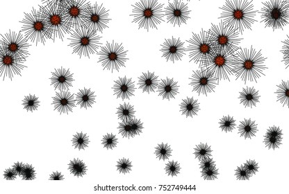 Light colored vector cover with sea urchins. Isolated sea urchins on white background. Abstract nature design for your business advert.