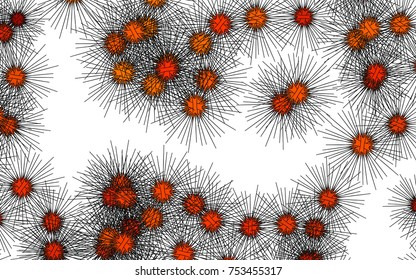 Light colored vector cover with sea urchins. Shining illustration of colored sea urchins on white background. Abstract nature design for your business advert.