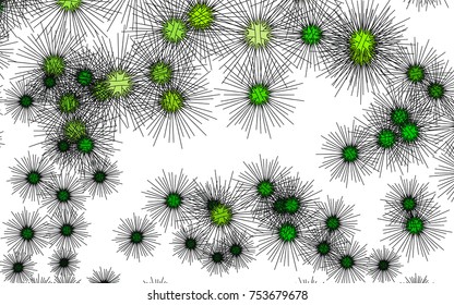 Light colored vector cover with sea urchins. Shining illustration of colored sea urchins on white background. The pattern can be used for marine leaflets.