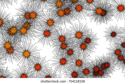 Light colored vector cover with sea urchins. Isolated sea urchins on white background. The pattern can be used for marine leaflets.