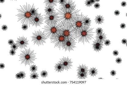 Light colored vector cover with sea urchins. Glitter abstract layout with isolated sea urchins. Abstract nature design for your business advert.