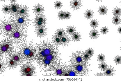 Light colored vector cover with sea urchins. Modern geometrical abstract illustration with sea urchins. Abstract design of wildlife for your ad, poster, banner.