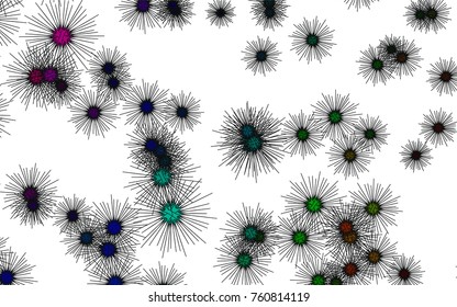 Light colored vector cover with sea urchins. Shining illustration of colored sea urchins on white background. The template can be used in natural magazines.