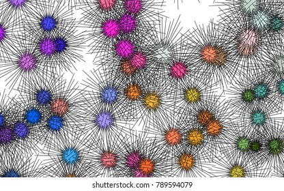 Light colored vector cover with sea urchins. Isolated sea urchins on white background. The pattern can be used for wildlife ad, booklets.