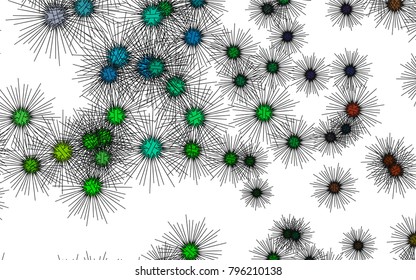 Light colored vector cover with sea urchins. Glitter abstract layout with isolated sea urchins. The pattern can be used for marine leaflets.